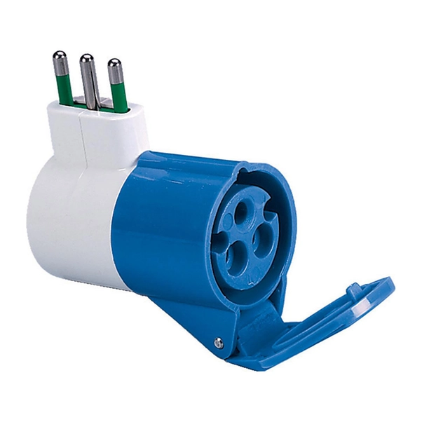 ADATTATORE SPINA 2P+T 16A BLU PRESA