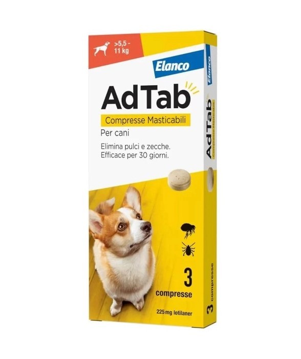 ADTAB CANE 225MG 3Compresse Arancione