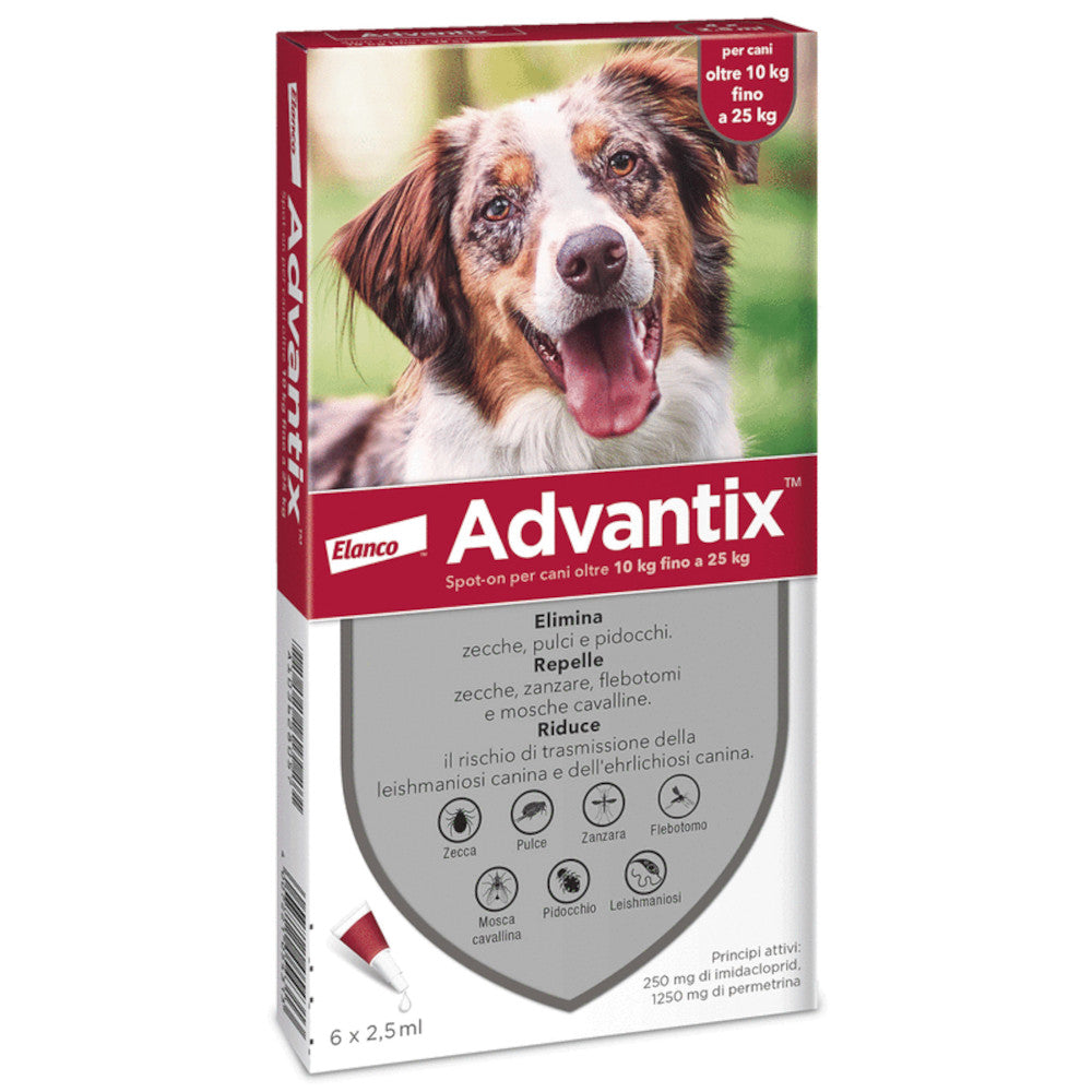 ADVANTIX Spot On CANE kg 10-25 6x2.5ml ADVANTIX Spot On CANE kg 10-25 6x2.5ml