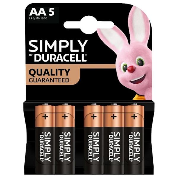 BATTERIA STILO SIMPLY AA Pz.5 Duracell