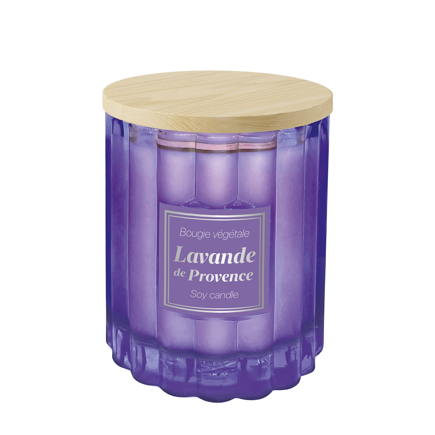 CANDELA VETRO c/COP. LAVANDA CANDELA VETRO c/COP. LAVANDA