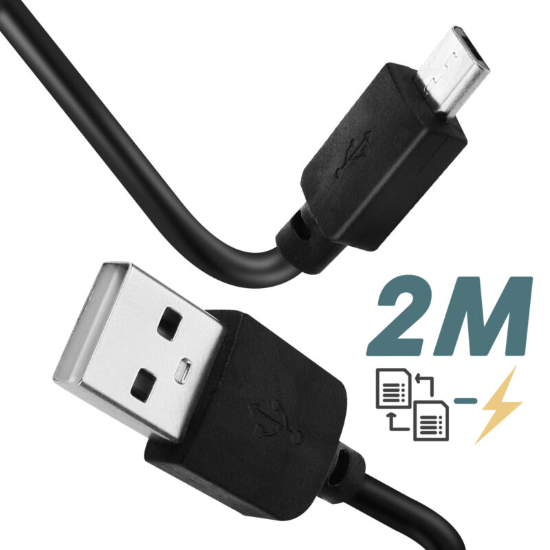 CAVO RICARICA USB MICRO 2 Mt Nero
