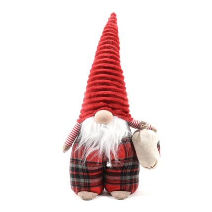 GNOMO DI NATALE cm 26 Luce+Capp.Rosso