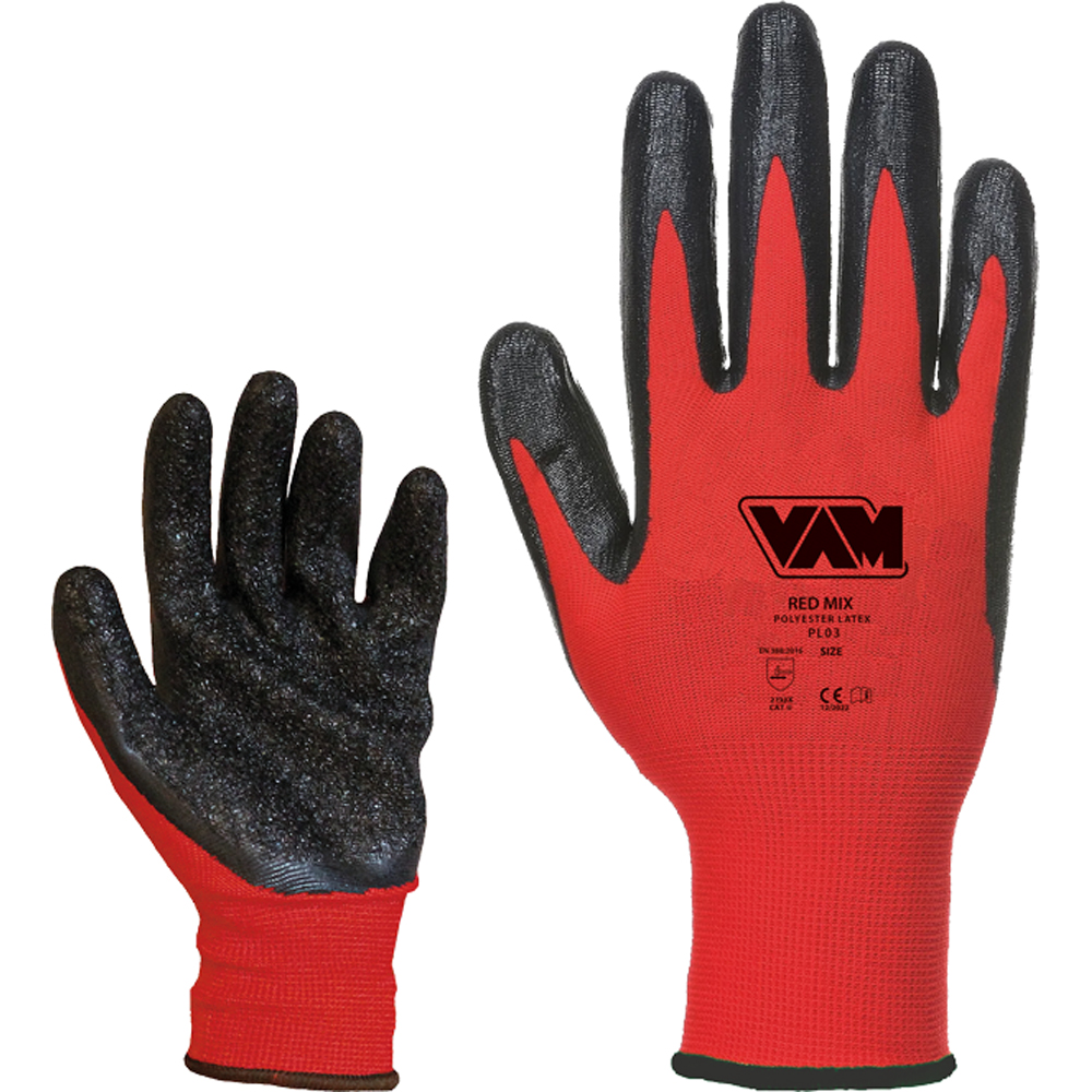GUANTI LAVORO EDILE WAM RED MIX SPAL.XXL GUANTI LAVORO EDILE WAM RED MIX SPAL.XXL
