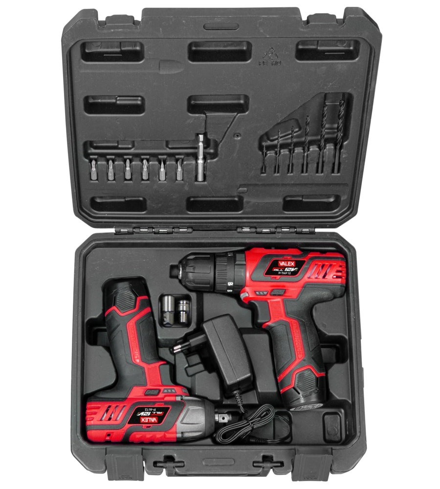 KIT TRAPANO E AVVITATORE IMPULSI 12V KIT TRAPANO E AVVITATORE IMPULSI 12V