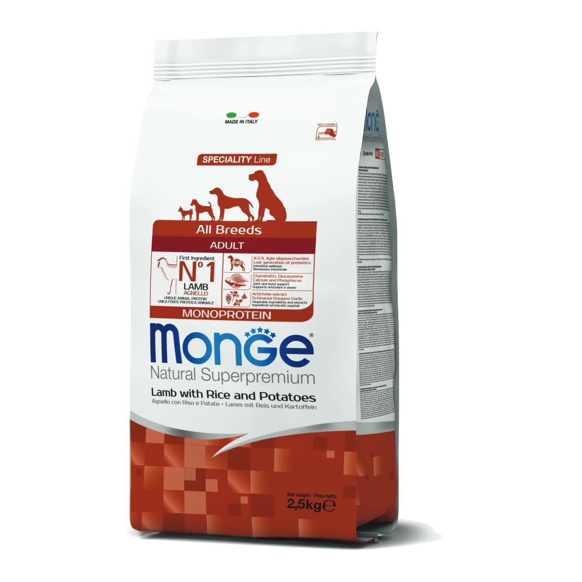 MONGE ALL BREEDS ADULT kg 2.5 Agnello MONGE ALL BREEDS ADULT kg 2.5 Agnello