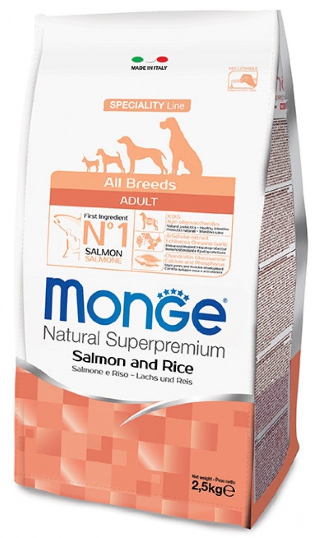 MONGE ALL BREEDS ADULT kg 2.5 Salmone MONGE ALL BREEDS ADULT kg 2.5 Salmone