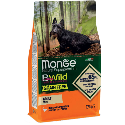 MONGE BWILD DOG kg 2.5 Anatra/Patate