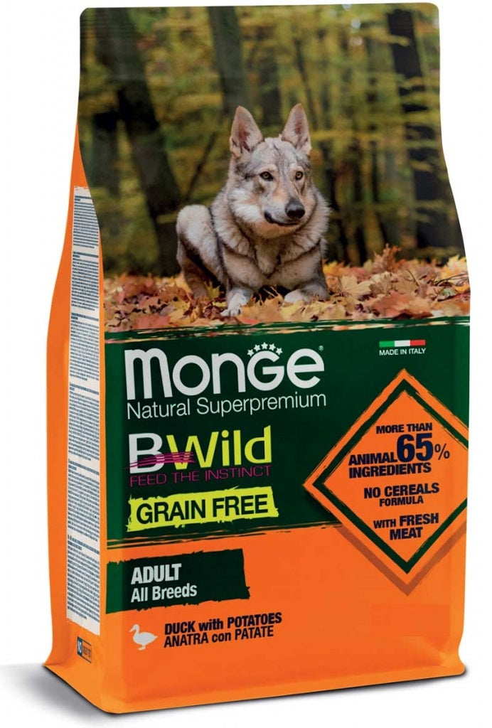 MONGE BWILD GF DOG kg 12 Anatra/Patate MONGE BWILD GF DOG kg 12 Anatra/Patate