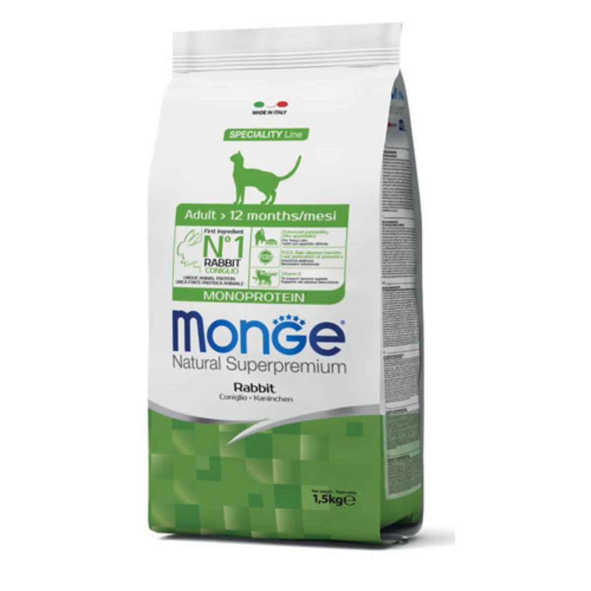 MONGE CAT ADULT kg 1.5 Coniglio MONGE CAT ADULT kg 1.5 Coniglio