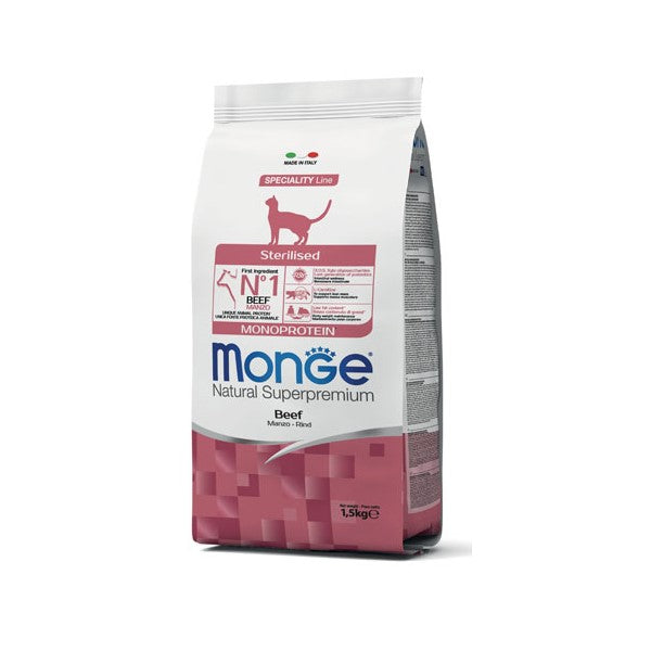 MONGE CAT MONOP.STERIL kg 1.5 Manzo