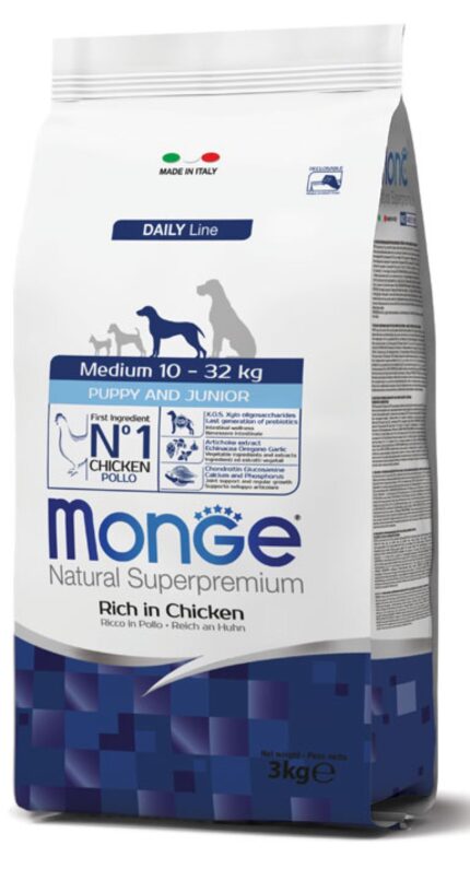 MONGE PUPPY JUNIOR MEDIUM kg 3 Pollo
