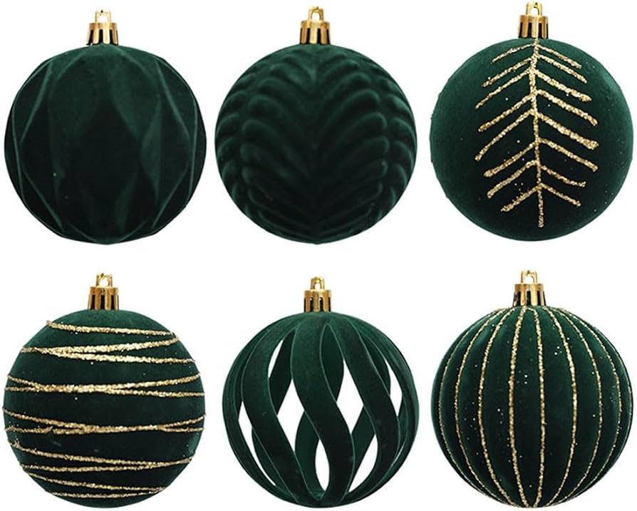 PALLA FLOCCATA cm 8 Verde Dec.Oro PALLA FLOCCATA cm 8 Verde Dec.Oro