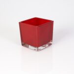 PORTACANDELA VETRO cm 8 Rosso