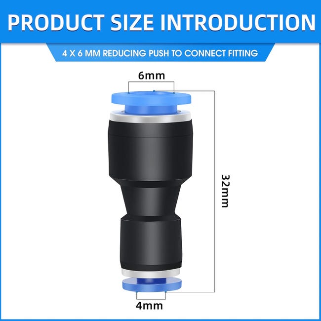 RACCORDO DIRITTO x TUBI 4x6 Pz. 10 -Gf- RACCORDO DIRITTO x TUBI 4x6 Pz. 10 -Gf-
