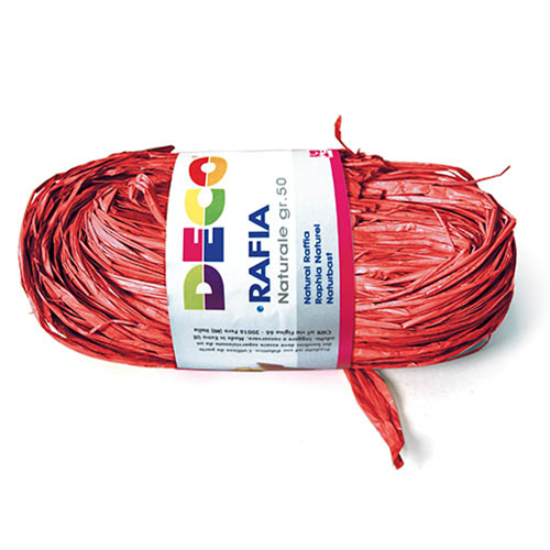 RAFIA NATURALE gr 50 Rossa RAFIA NATURALE gr 50 Rossa