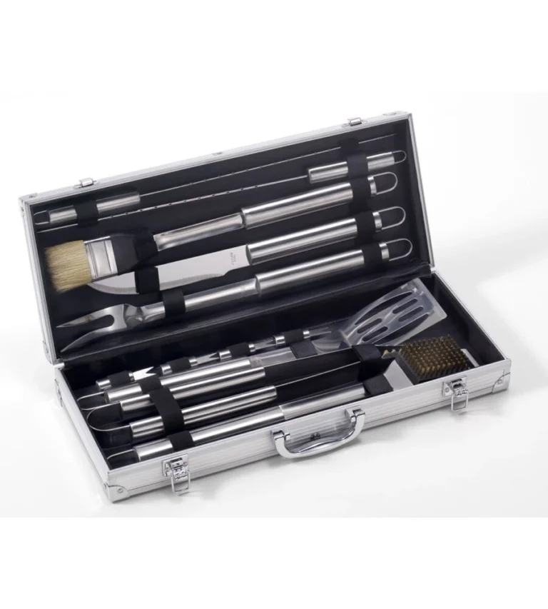 SET BARBECUE INOX Pz.12 c/Valigetta