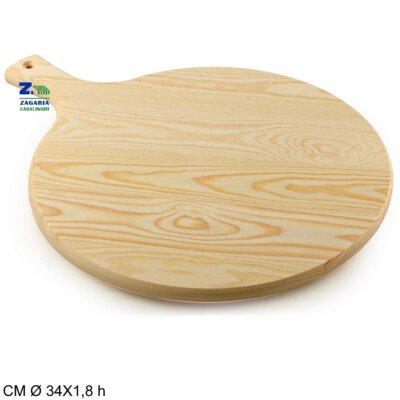 TAGLIERE LEGNO ROTONDO c/MANICO cm 34 TAGLIERE LEGNO ROTONDO c/MANICO cm 34