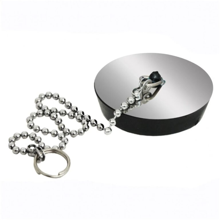 TAPPO NERO c/PLACCA INOX E CATENA D.40