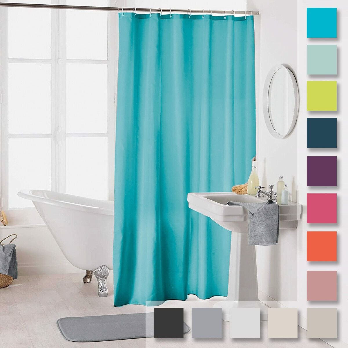 TENDA DOCCIA cm 180x200 c/GANCI TENDA DOCCIA cm 180x200 c/GANCI