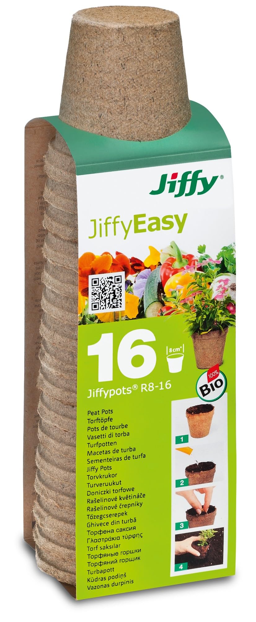 VASO TORBA TONDO JIFFY R8-16 cm 8 Pz.16 VASO TORBA TONDO JIFFY R8-16 cm 8 Pz.16